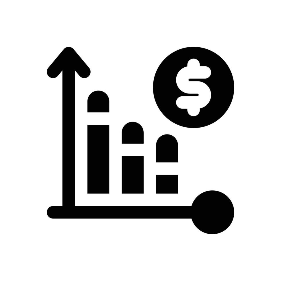 financial chart glyph icon. Strong and solid icon for websites and mobile apps. vector