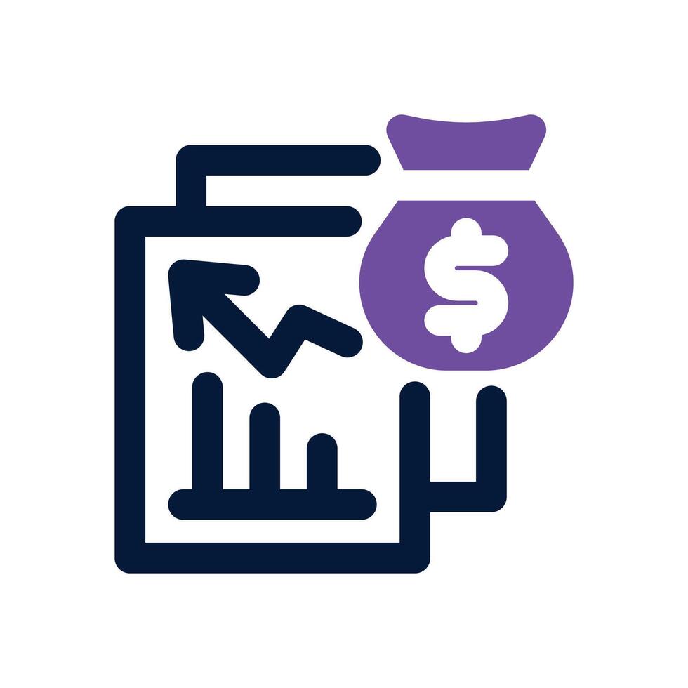 economic dual tone icon. Sleek and modern icon for websites and mobile apps. vector