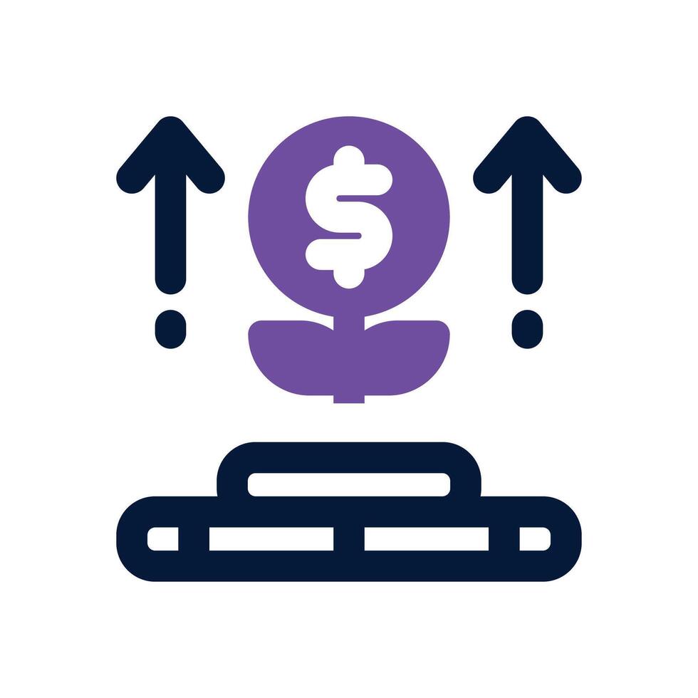 money plant dual tone icon. Sleek and modern icon for websites and mobile apps. vector