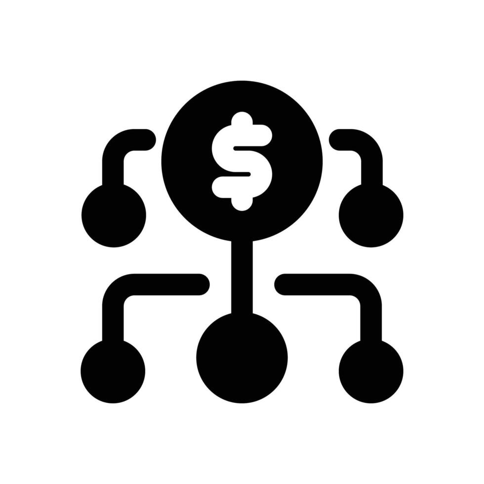 allocation glyph icon. Strong and solid icon for websites and mobile apps. vector