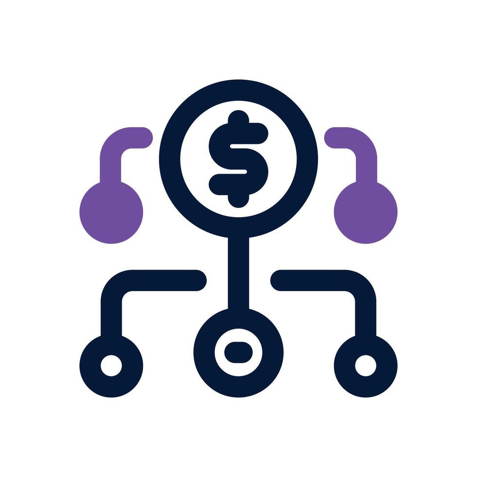allocation dual tone icon. Sleek and modern icon for websites and mobile apps. vector