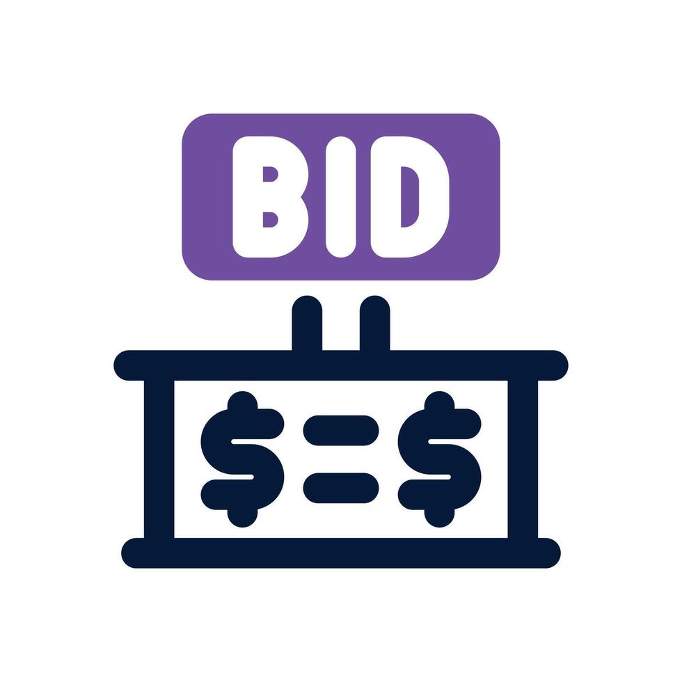 bidding dual tone icon. Sleek and modern icon for websites and mobile apps. vector