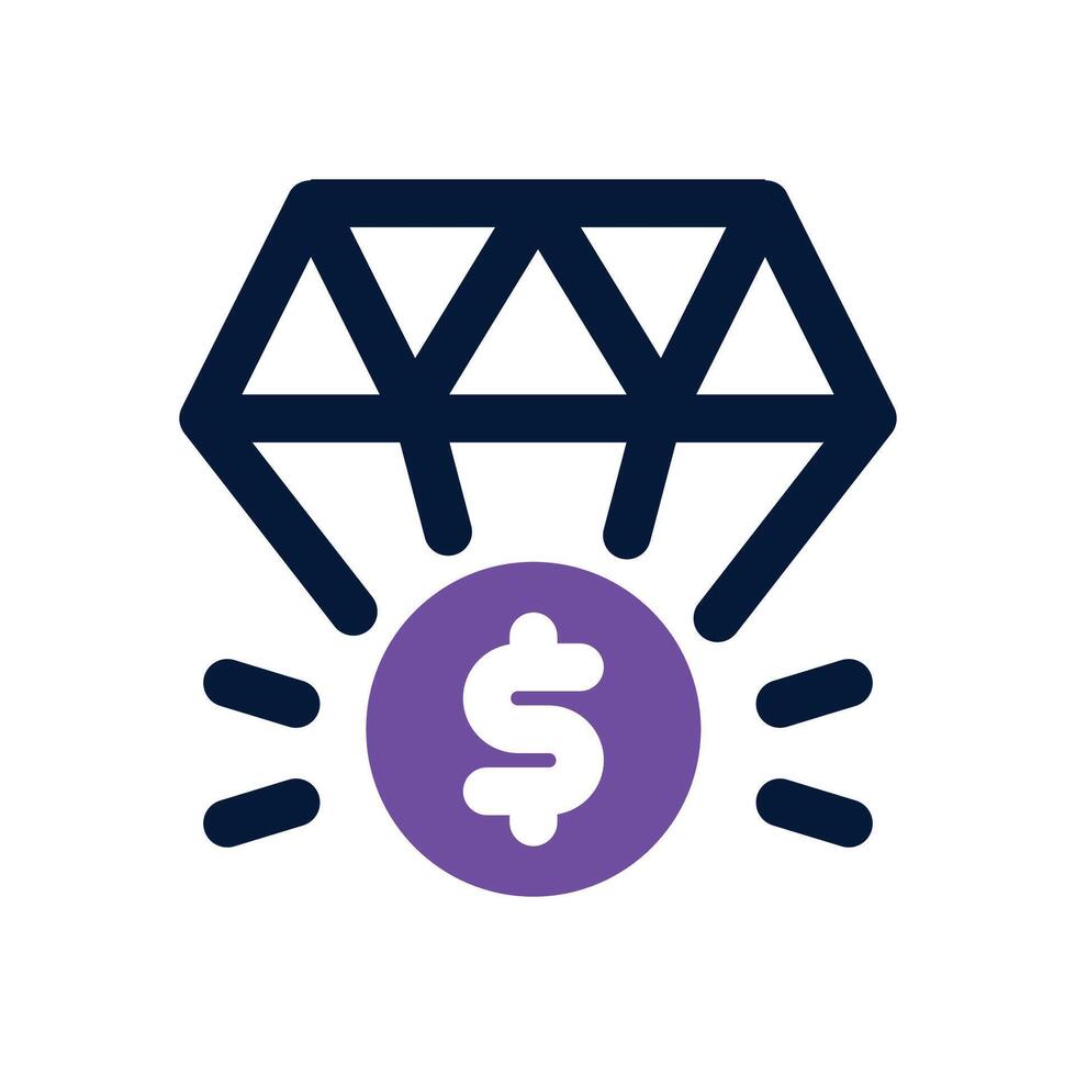 value dual tone icon. Sleek and modern icon for websites and mobile apps. vector