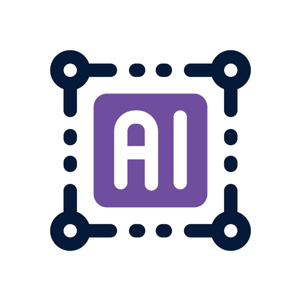 artificial intelligence duotone icon. Sleek and modern icon for websites, mobile apps, marketing materials, and corporate design. Fully scalable and ready to use. vector