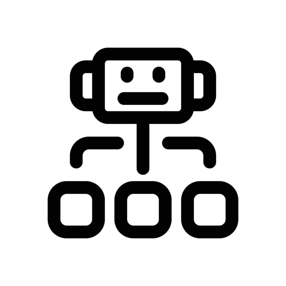 bot workflow line icon. Clean and minimalist icon for websites and mobile apps. vector