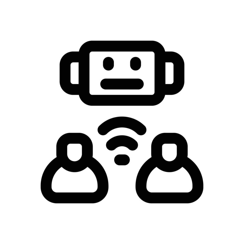 bot connection line icon. Clean and minimalist icon for websites and mobile apps. vector