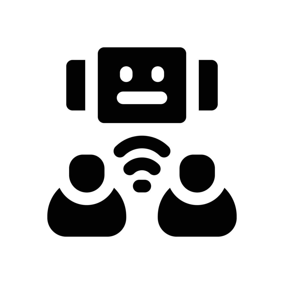 bot connection glyph icon. Strong and solid icon for websites and mobile apps. vector