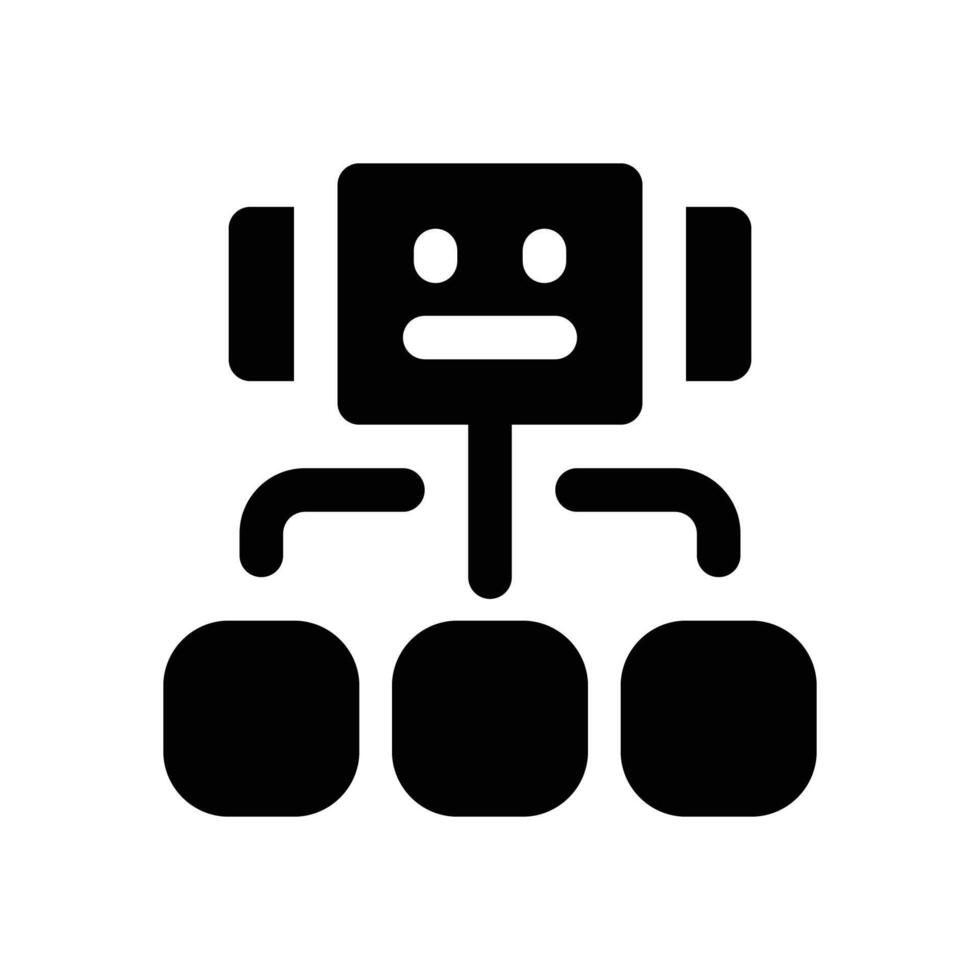 bot workflow glyph icon. Strong and solid icon for websites and mobile apps. vector