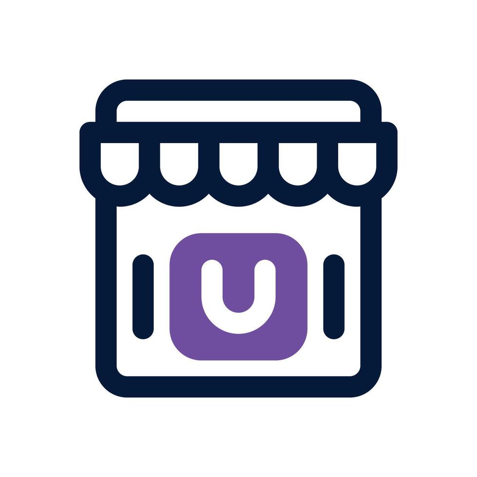 online shop duotone icon. Sleek and modern icon for websites, mobile apps, marketing materials, and corporate design. Fully scalable and ready to use. vector