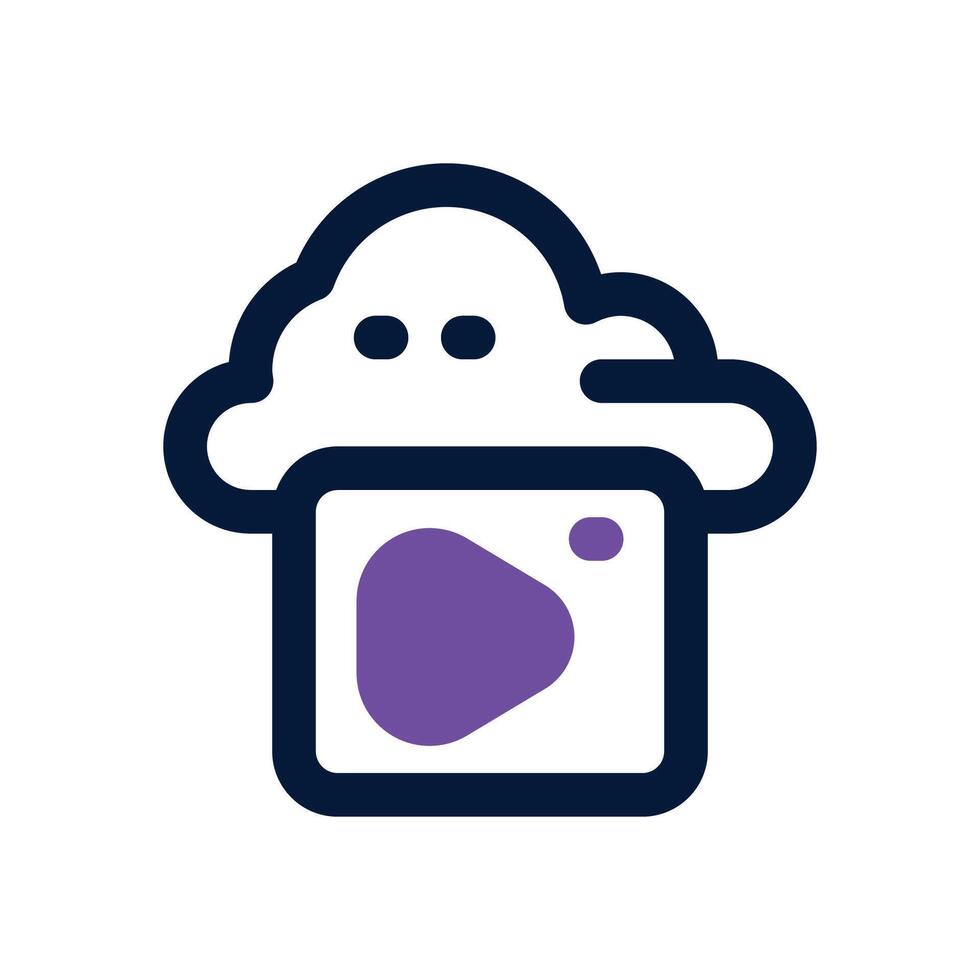 cloud streaming duotone icon. Sleek and modern icon for websites, mobile apps, marketing materials, and corporate design. Fully scalable and ready to use. vector