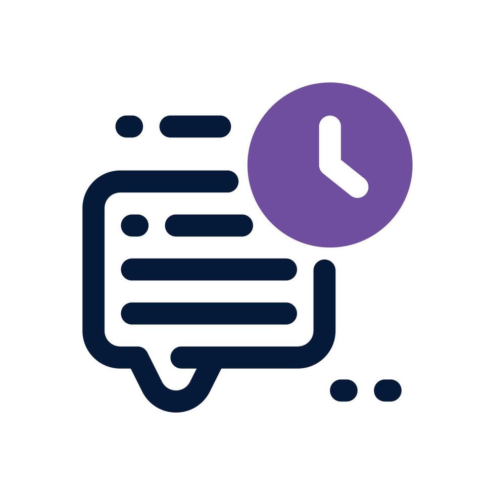 chat schedule duotone icon. Sleek and modern icon for websites, mobile apps, marketing materials, and corporate design. Fully scalable and ready to use. vector