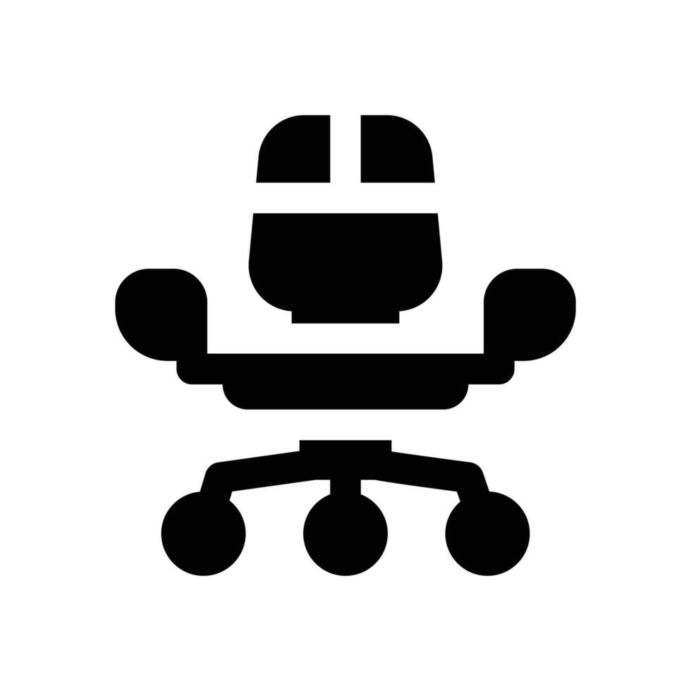 office chair glyph icon. Strong and solid icon for websites and mobile apps. vector