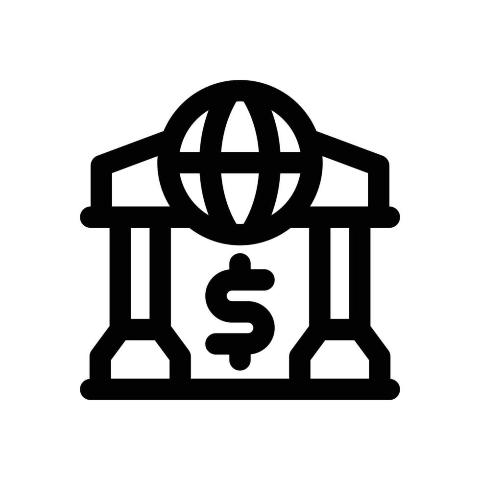 international banking line icon. Clean and minimalist icon for websites and mobile apps. vector