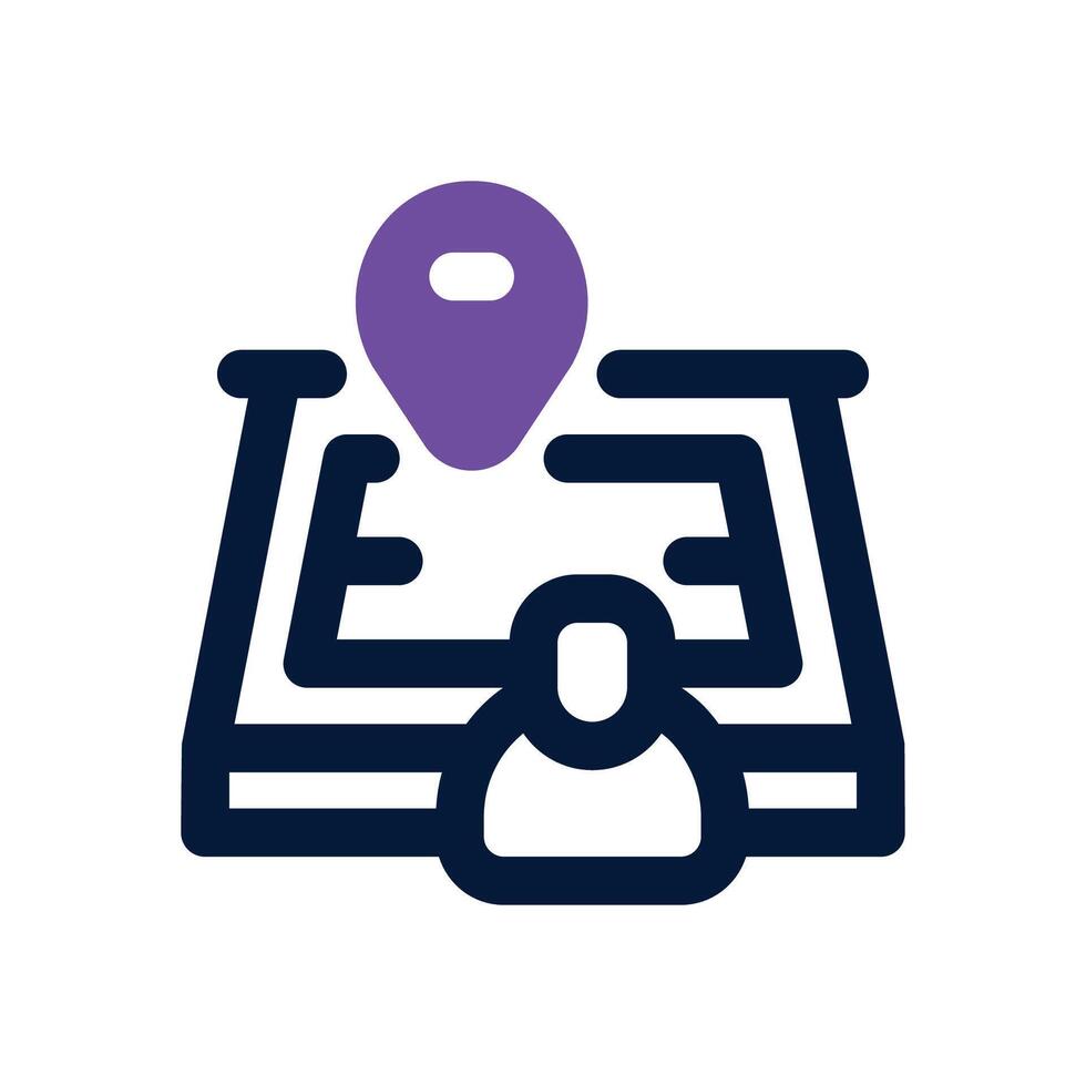 meeting point dual tone icon. Sleek and modern icon for websites and mobile apps. vector