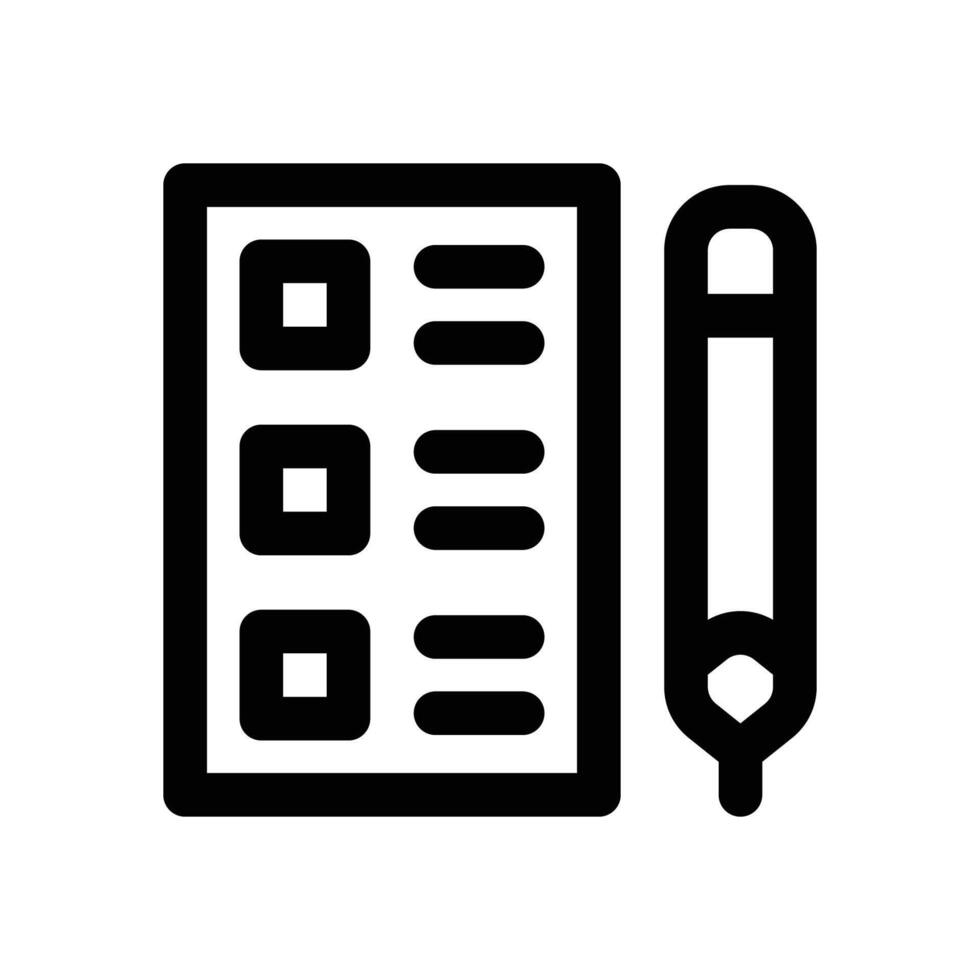 questionnaire line icon. Clean and minimalist icon for websites, mobile apps, presentations, and logos. Fully scalable and customizable for any project. vector