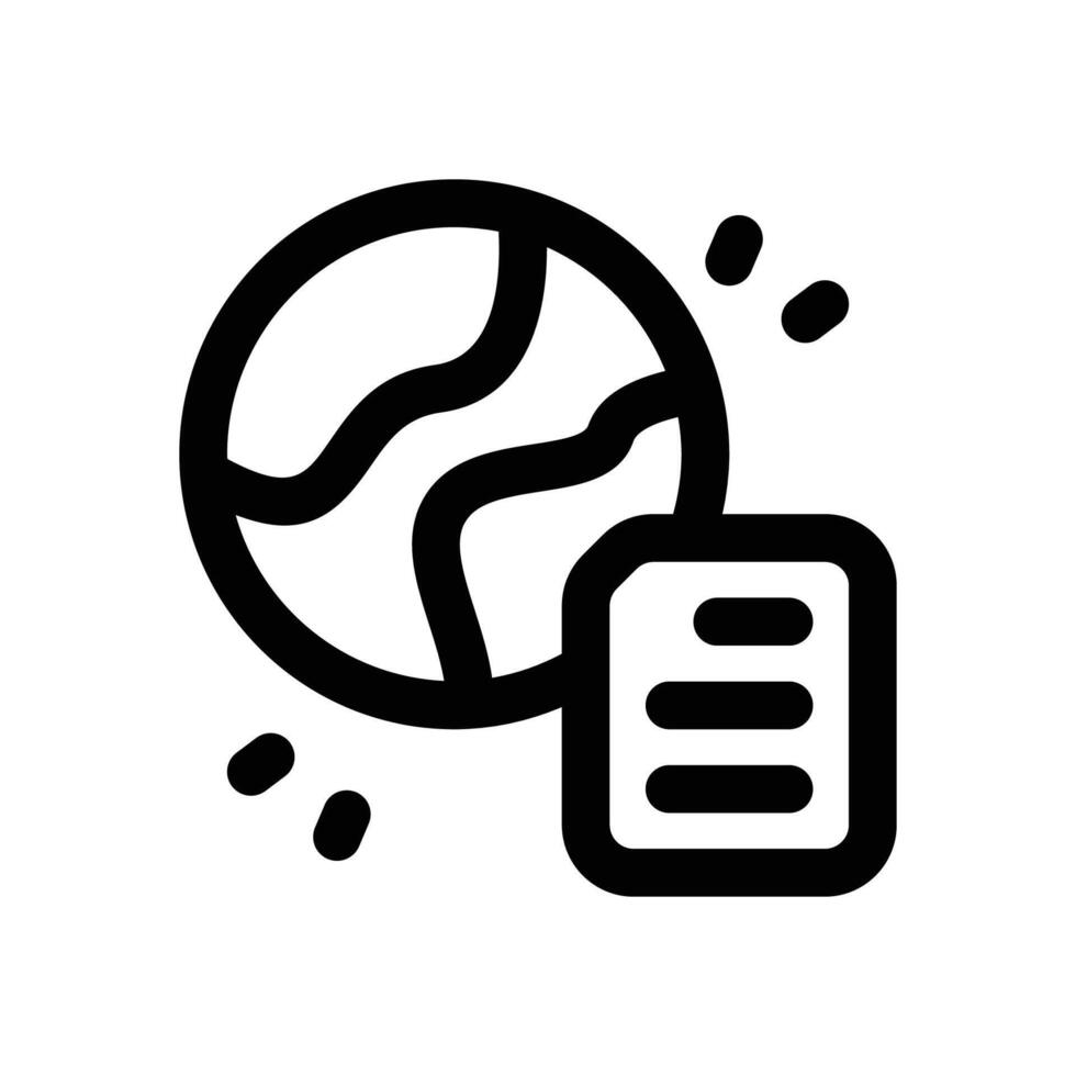 global survey line icon. Clean and minimalist icon for websites and mobile apps. vector