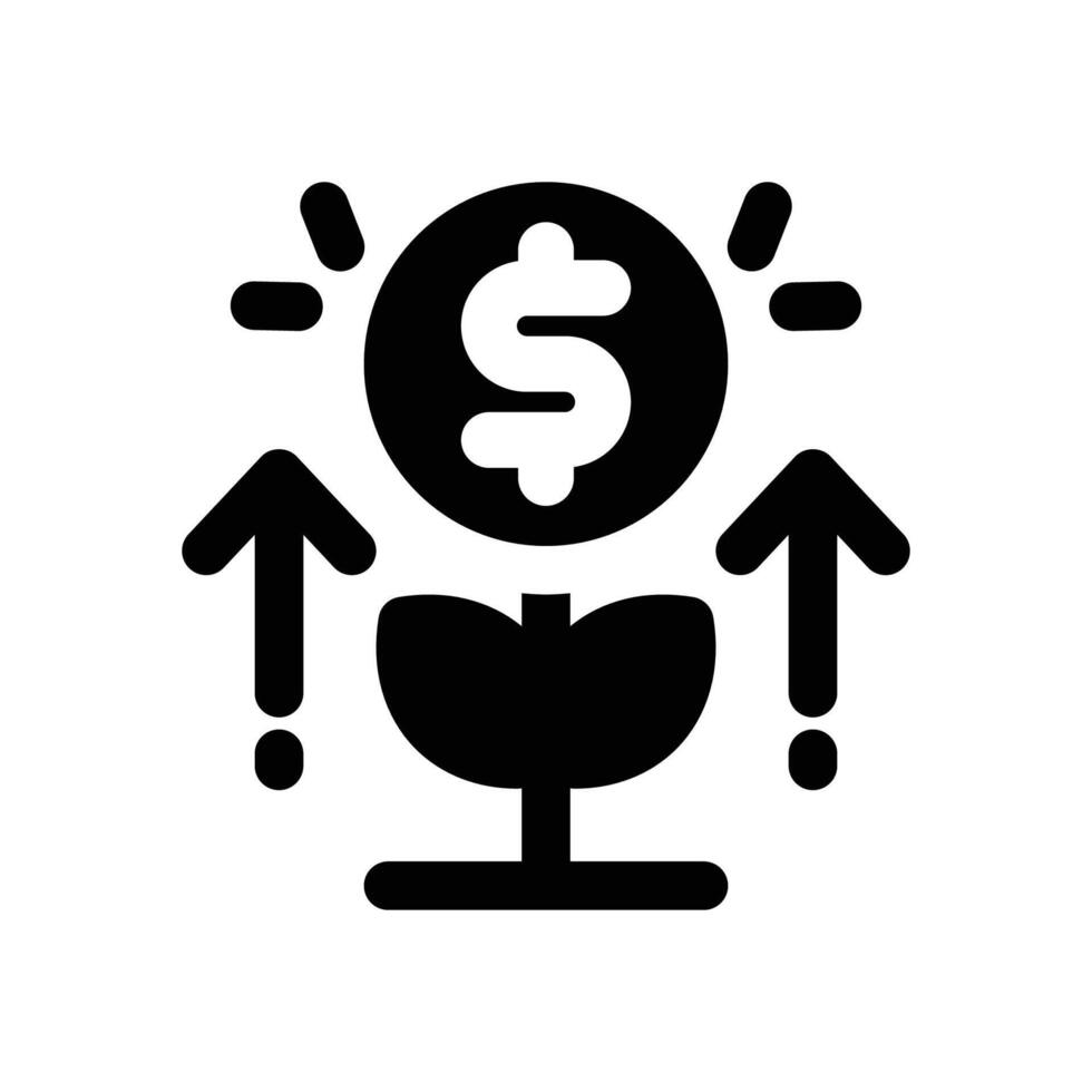 money tree glyph icon. Strong and solid icon for websites, mobile interfaces, presentations, and visual branding. High quality and easy to edit. vector