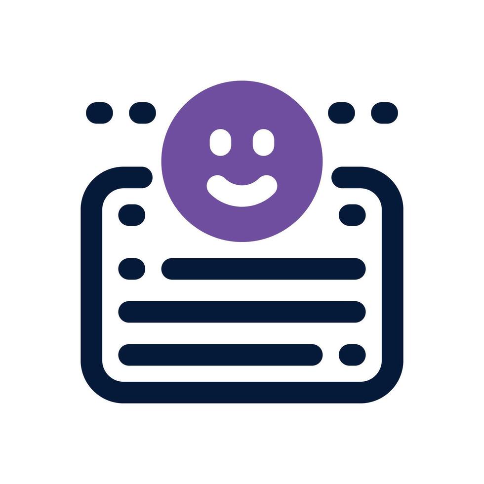 testimonial dual tone icon. Sleek and modern icon for websites and mobile apps. vector