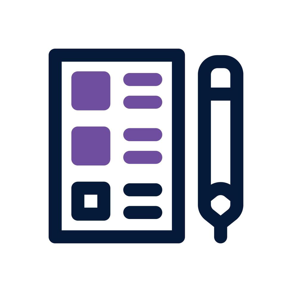 questionnaire duotone icon. Sleek and modern icon for websites, mobile apps, marketing materials, and corporate design. Fully scalable and ready to use. vector