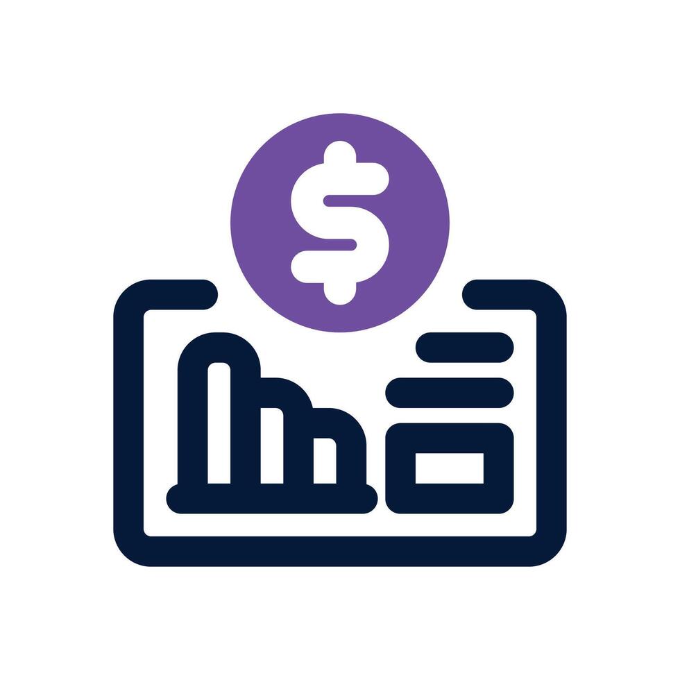 stock market dual tone icon. Sleek and modern icon for websites and mobile apps. vector