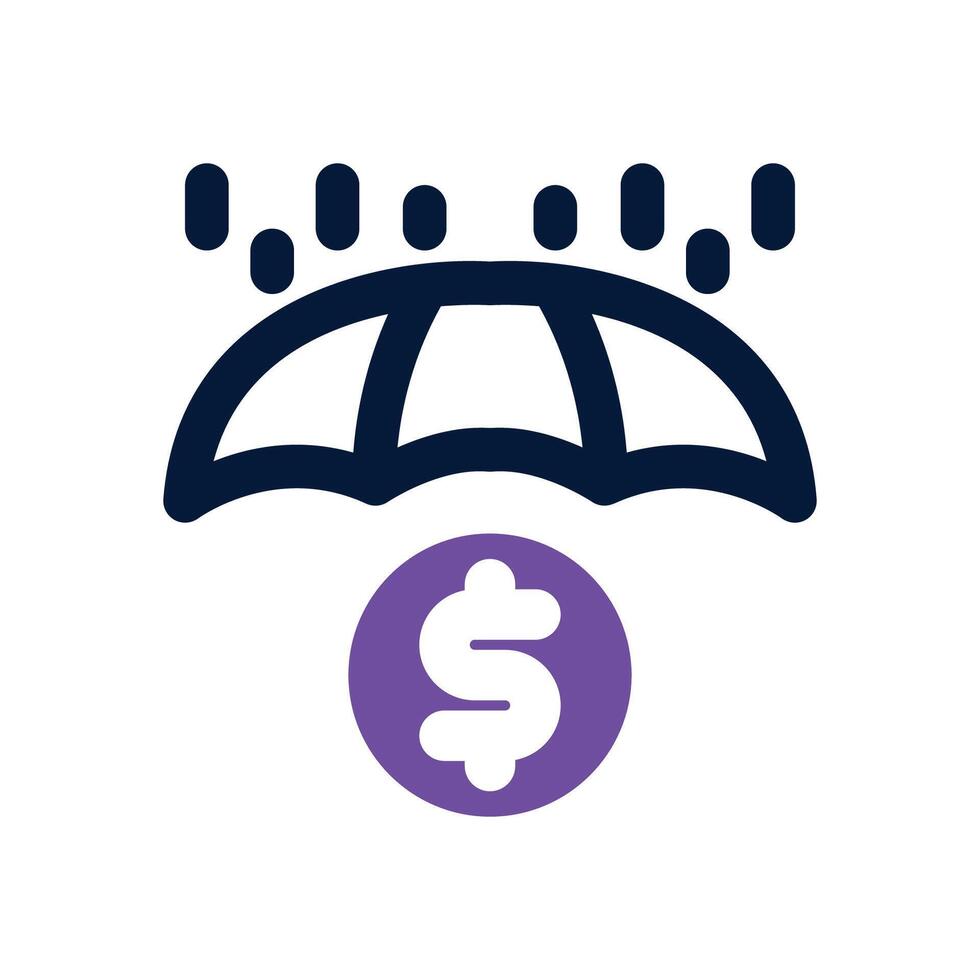 umbrella financial duotone icon. Sleek and modern icon for websites, mobile apps, marketing materials, and corporate design. Fully scalable and ready to use. vector