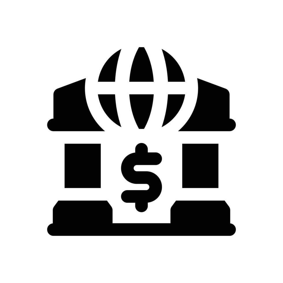 international banking glyph icon. Strong and solid icon for websites and mobile apps. vector