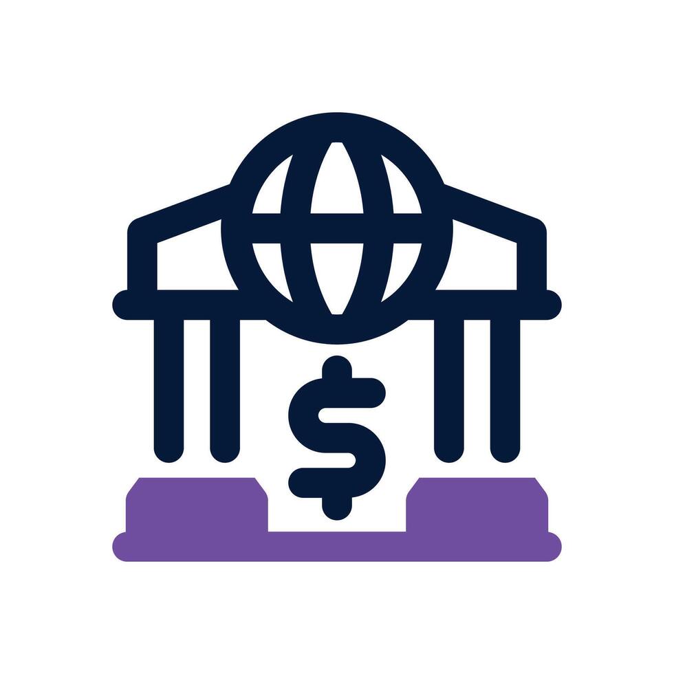 international banking dual tone icon. Sleek and modern icon for websites and mobile apps. vector