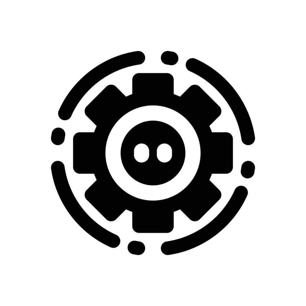 gear glyph icon. Strong and solid icon for websites, mobile interfaces, presentations, and visual branding. High quality and easy to edit. vector