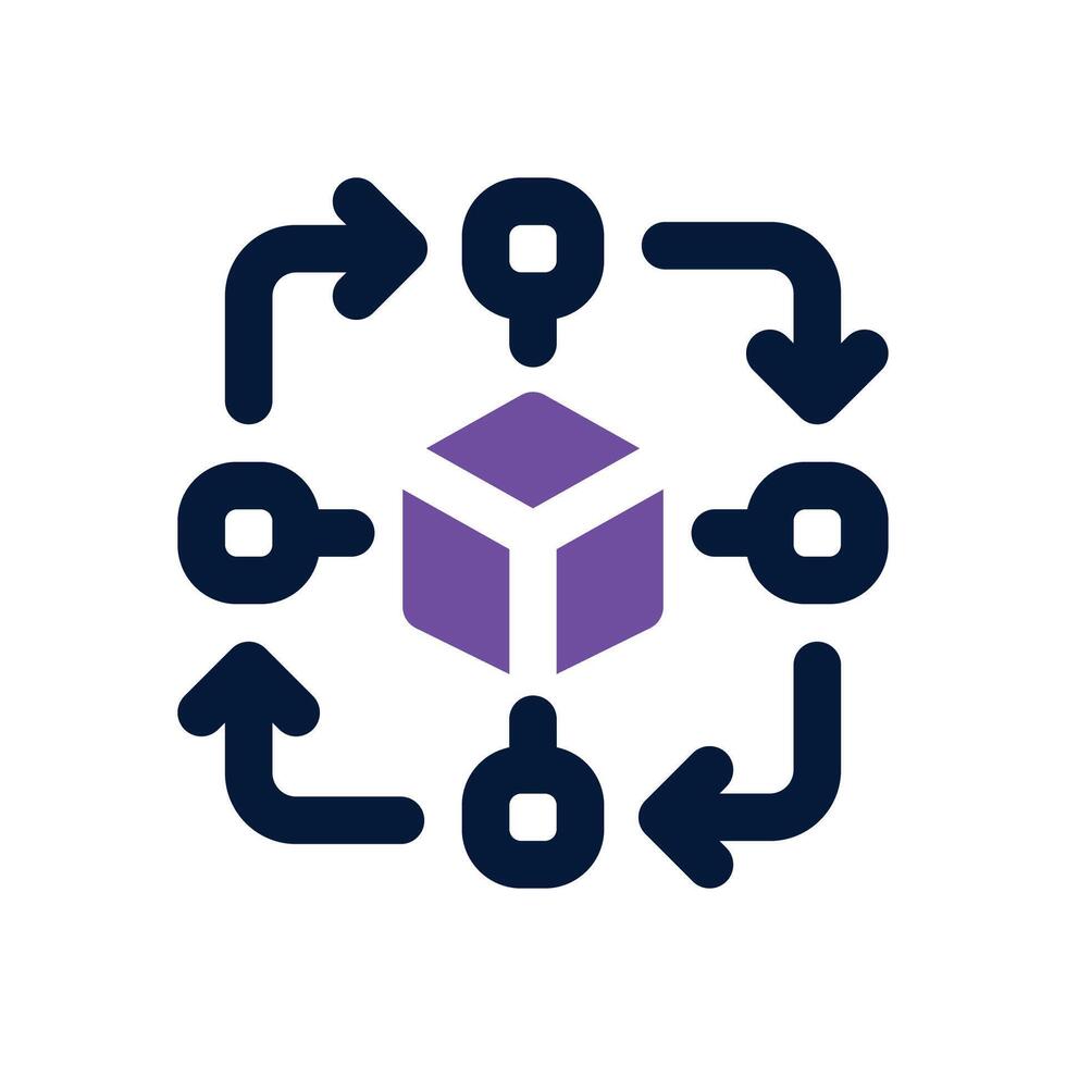 block dual tone icon. Sleek and modern icon for websites and mobile apps. vector