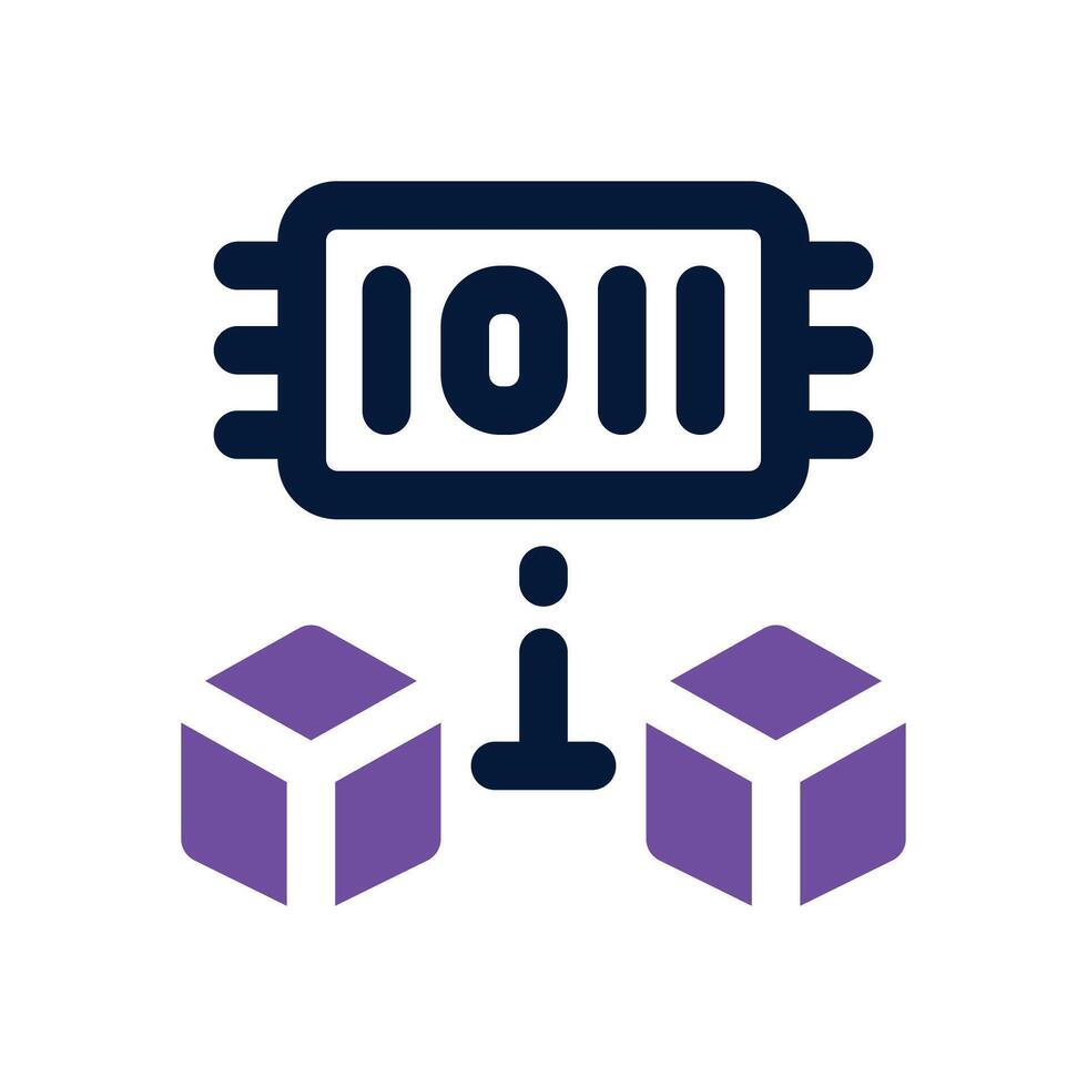 binary code dual tone icon. Sleek and modern icon for websites and mobile apps. vector