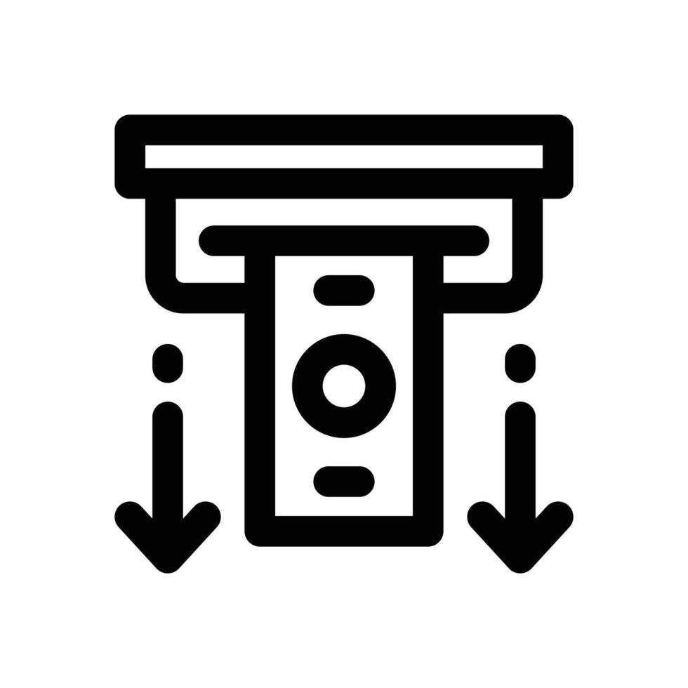 withdrawal line icon. Clean and minimalist icon for websites, mobile apps, presentations, and logos. Fully scalable and customizable for any project. vector