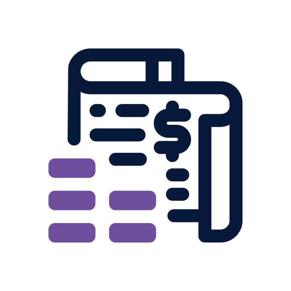 budgeting dual tone icon. Sleek and modern icon for websites and mobile apps. vector