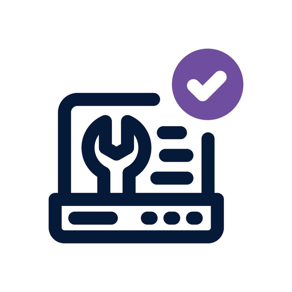 laptop service dual tone icon. Sleek and modern icon for websites and mobile apps. vector