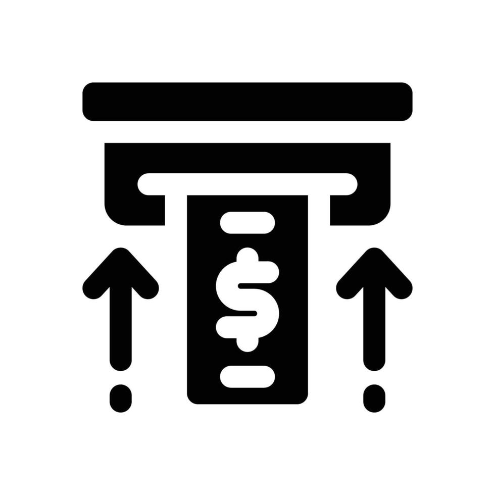 deposite glyph icon. Strong and solid icon for websites and mobile apps. vector
