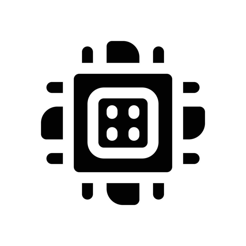 cpu glyph icon. Strong and solid icon for websites, mobile interfaces, presentations, and visual branding. High quality and easy to edit. vector