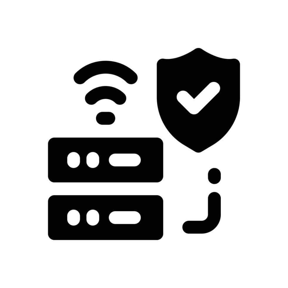 hosting protection glyph icon. Strong and solid icon for websites and mobile apps. vector
