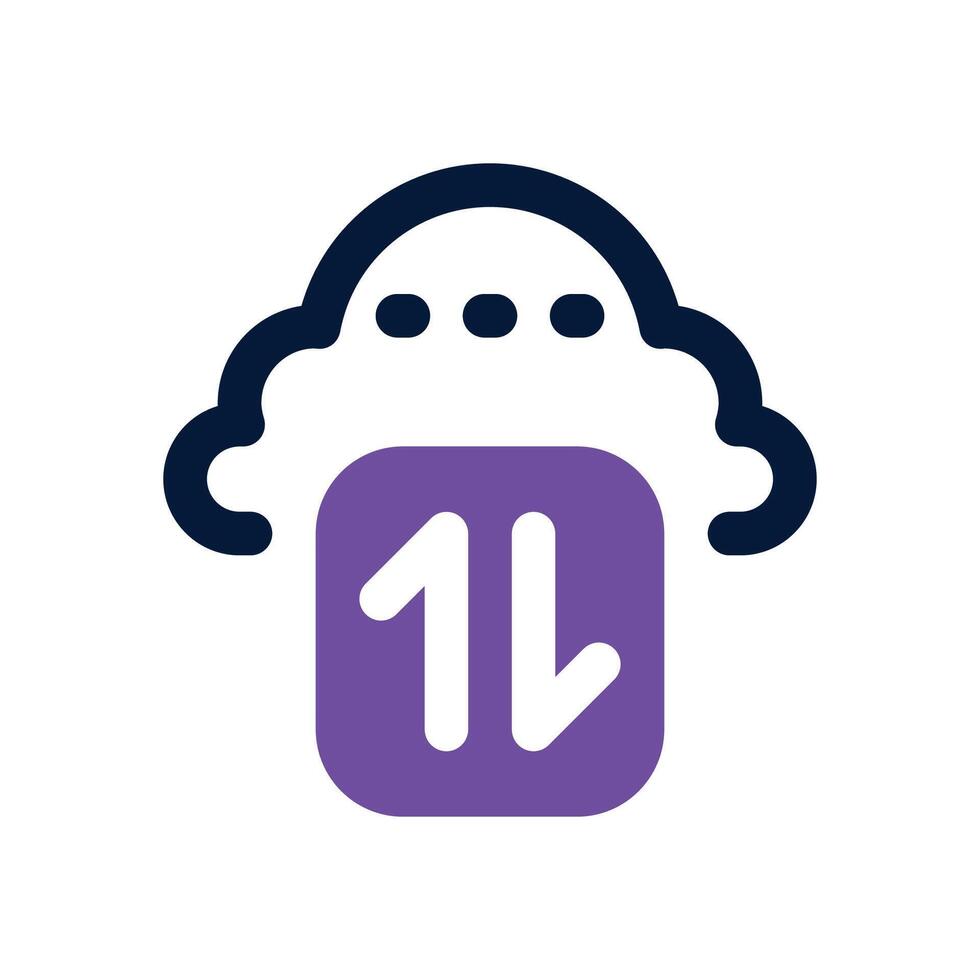 cloud data dual tone icon. Sleek and modern icon for websites and mobile apps. vector