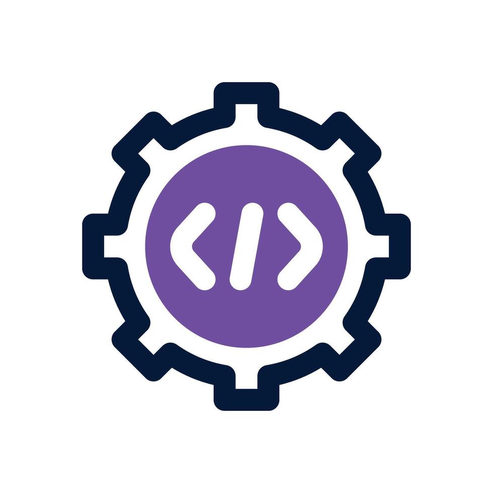 setting code dual tone icon. Sleek and modern icon for websites and mobile apps. vector