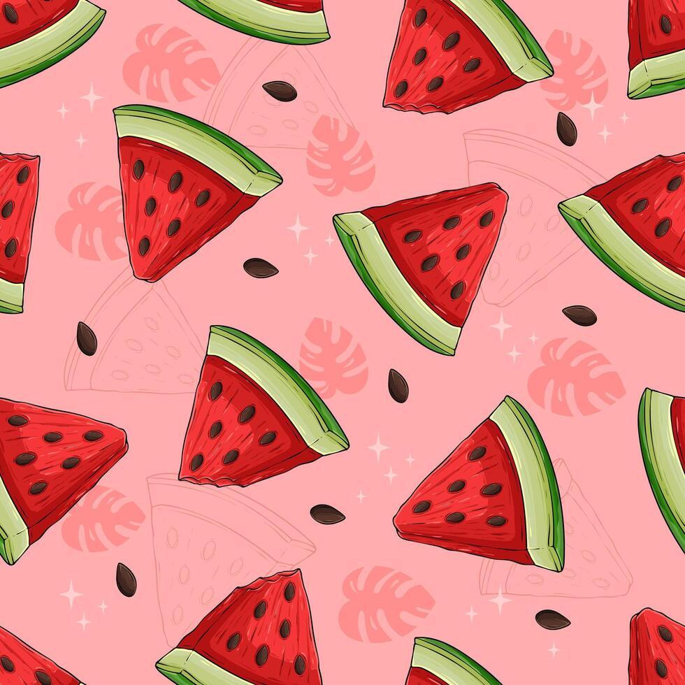 colorful watermelon pattern design vector