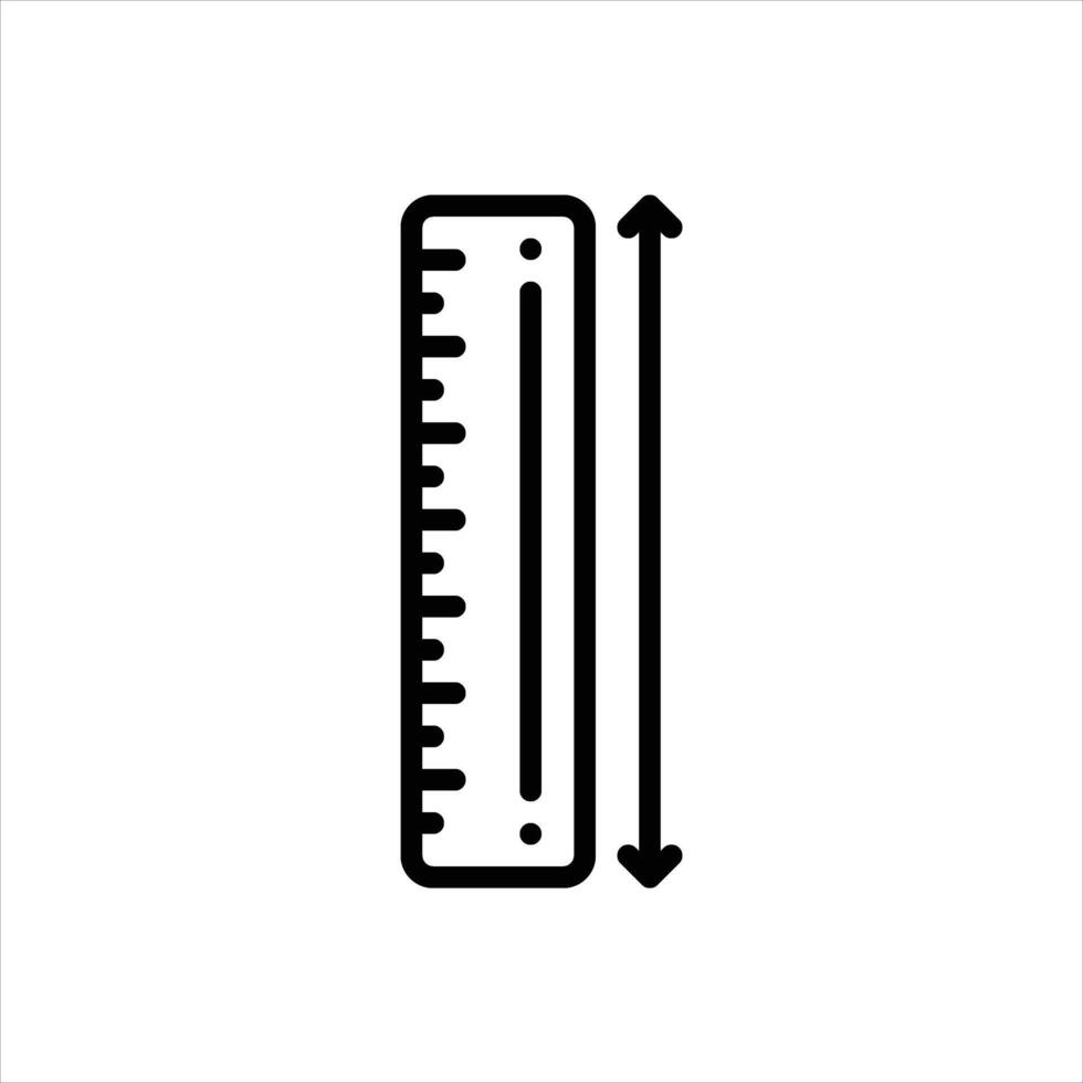 Black line icon ruler vector