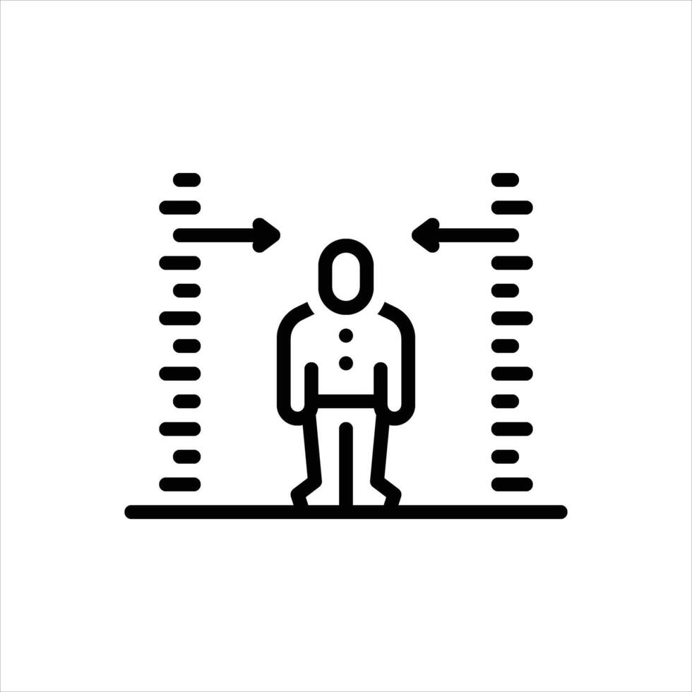 Black line icon height vector
