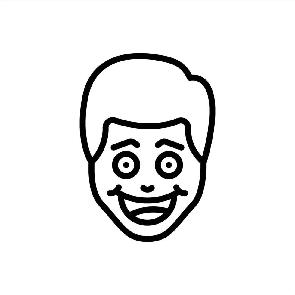 Black line icon joyful vector