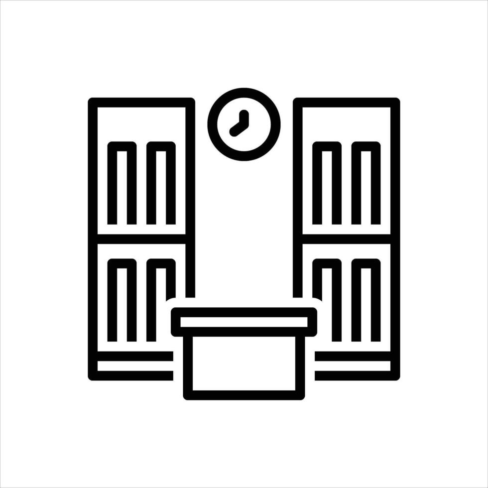 Black line icon cabinet vector