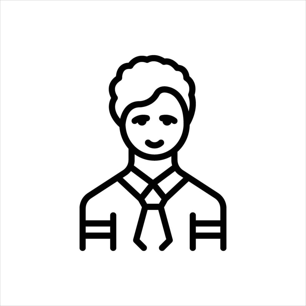 Black line icon student vector