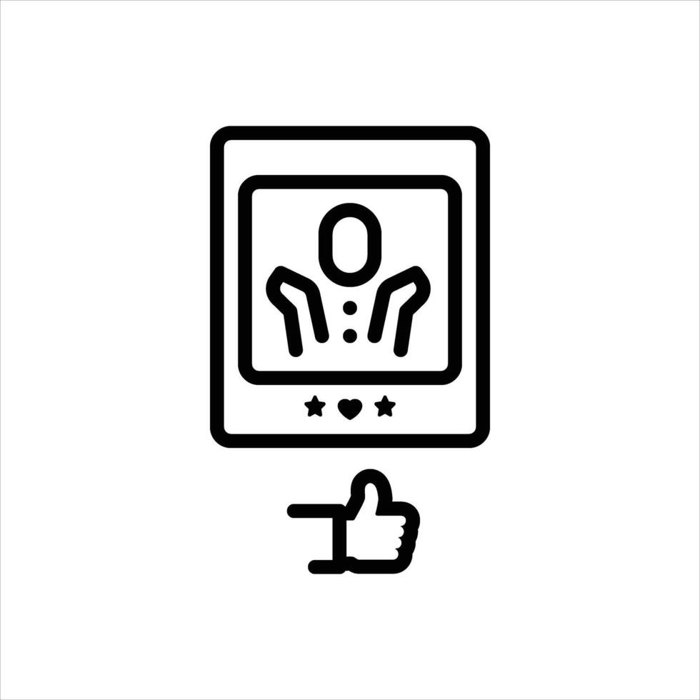 Black line icon reaction vector