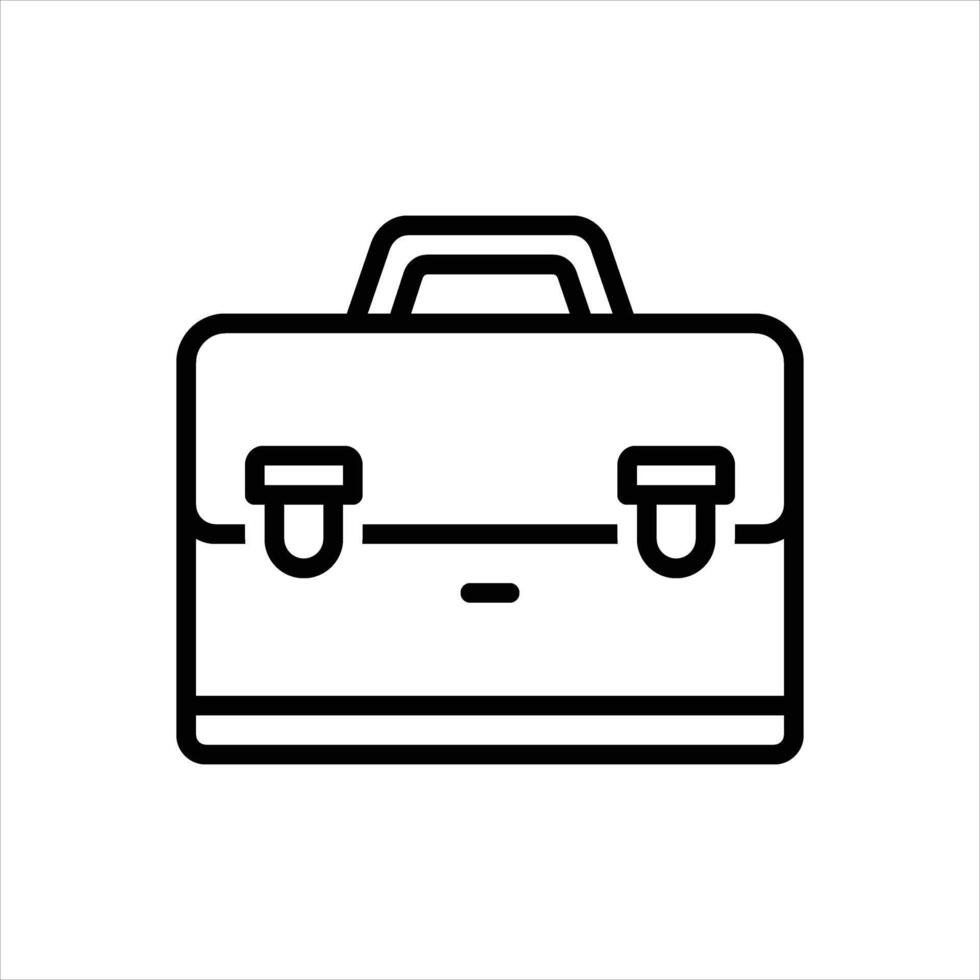 Black line icon briefcase vector