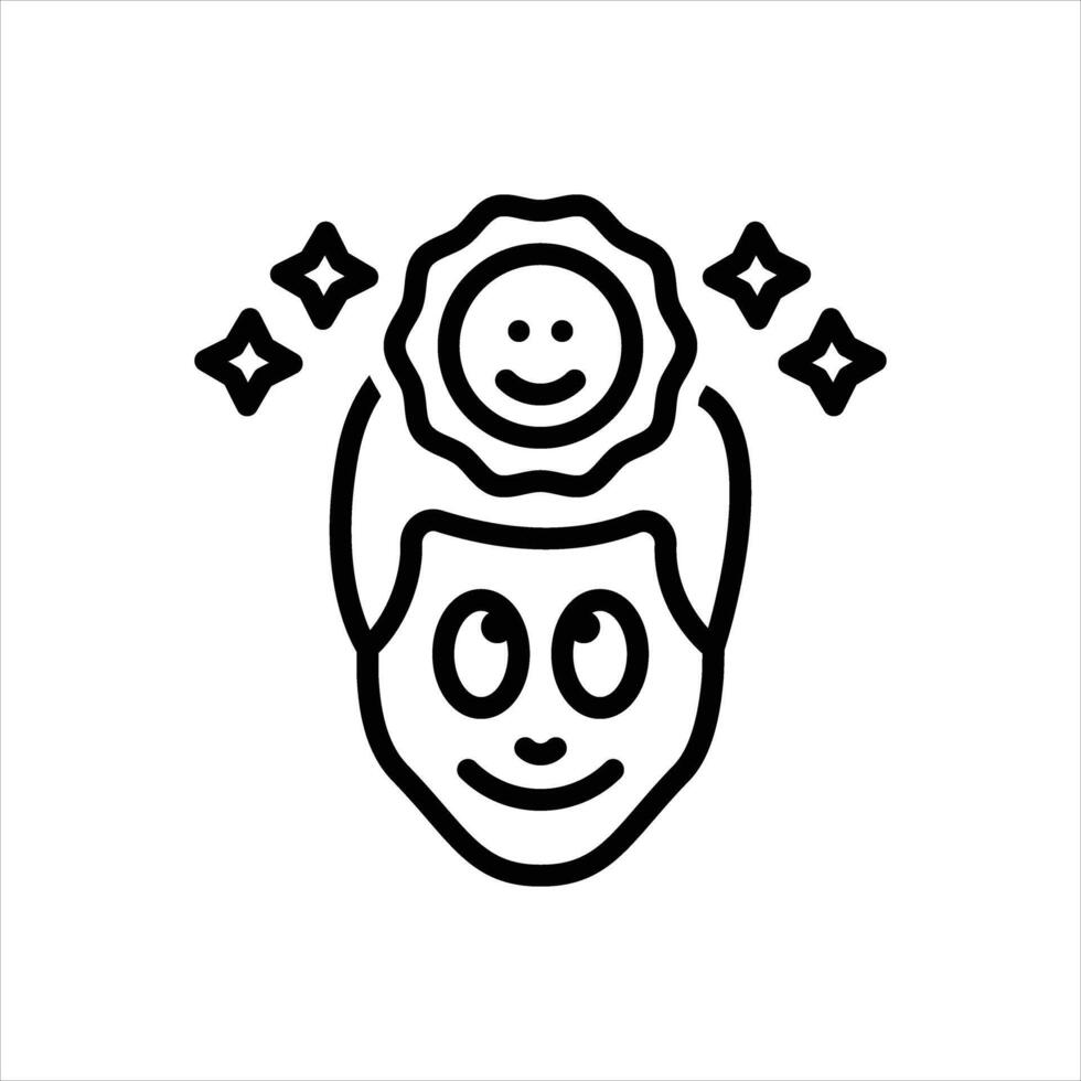 Black line icon optimistic vector