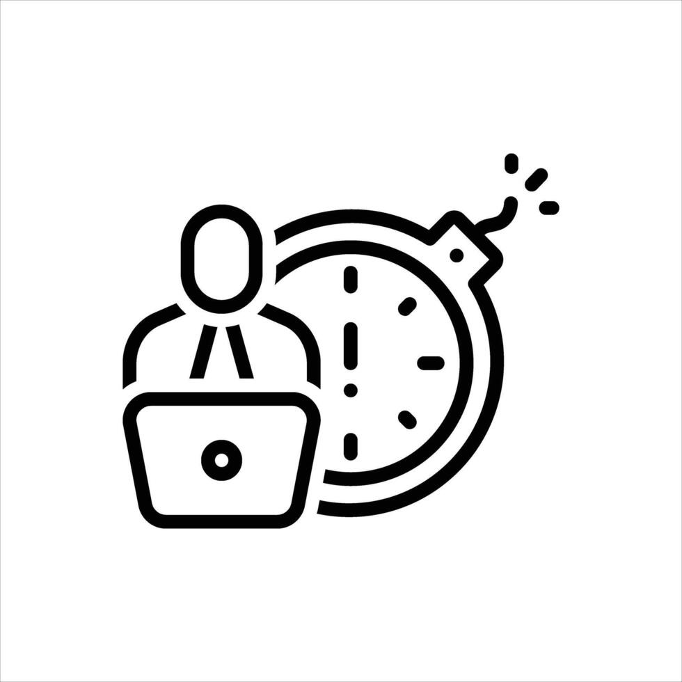 Black line icon deadline vector