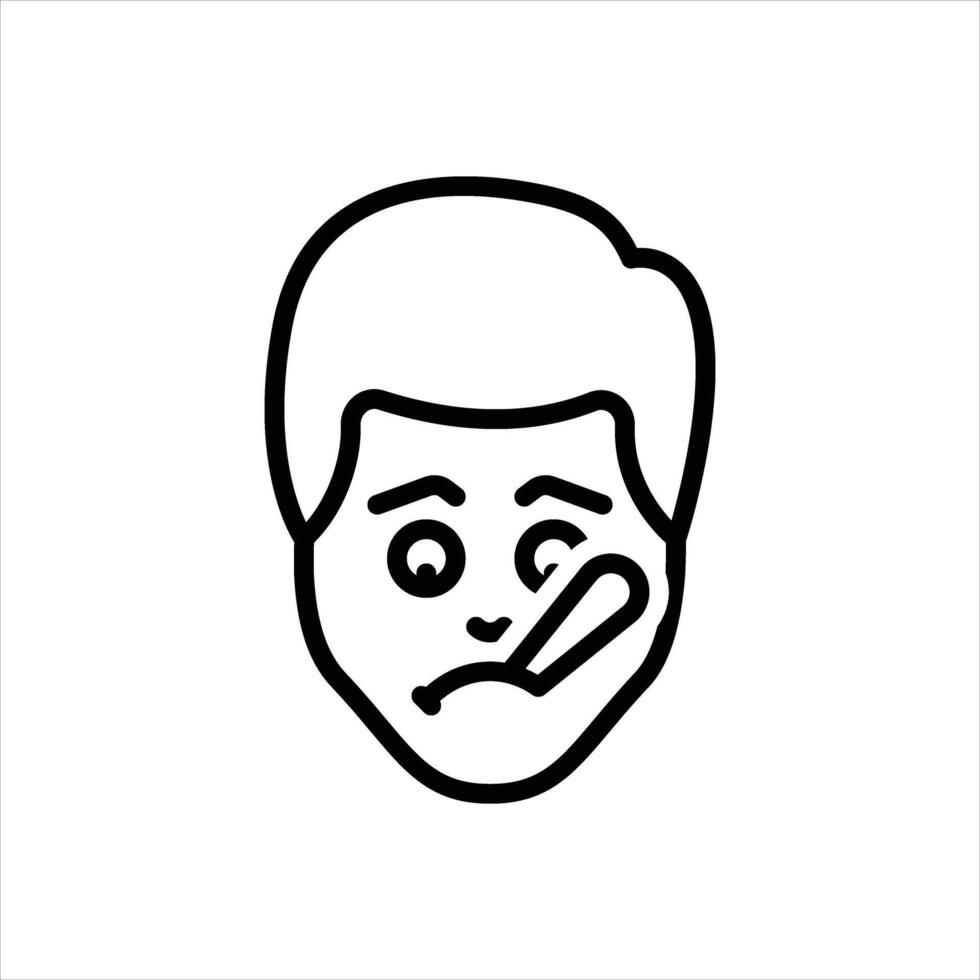 Black line icon sick vector