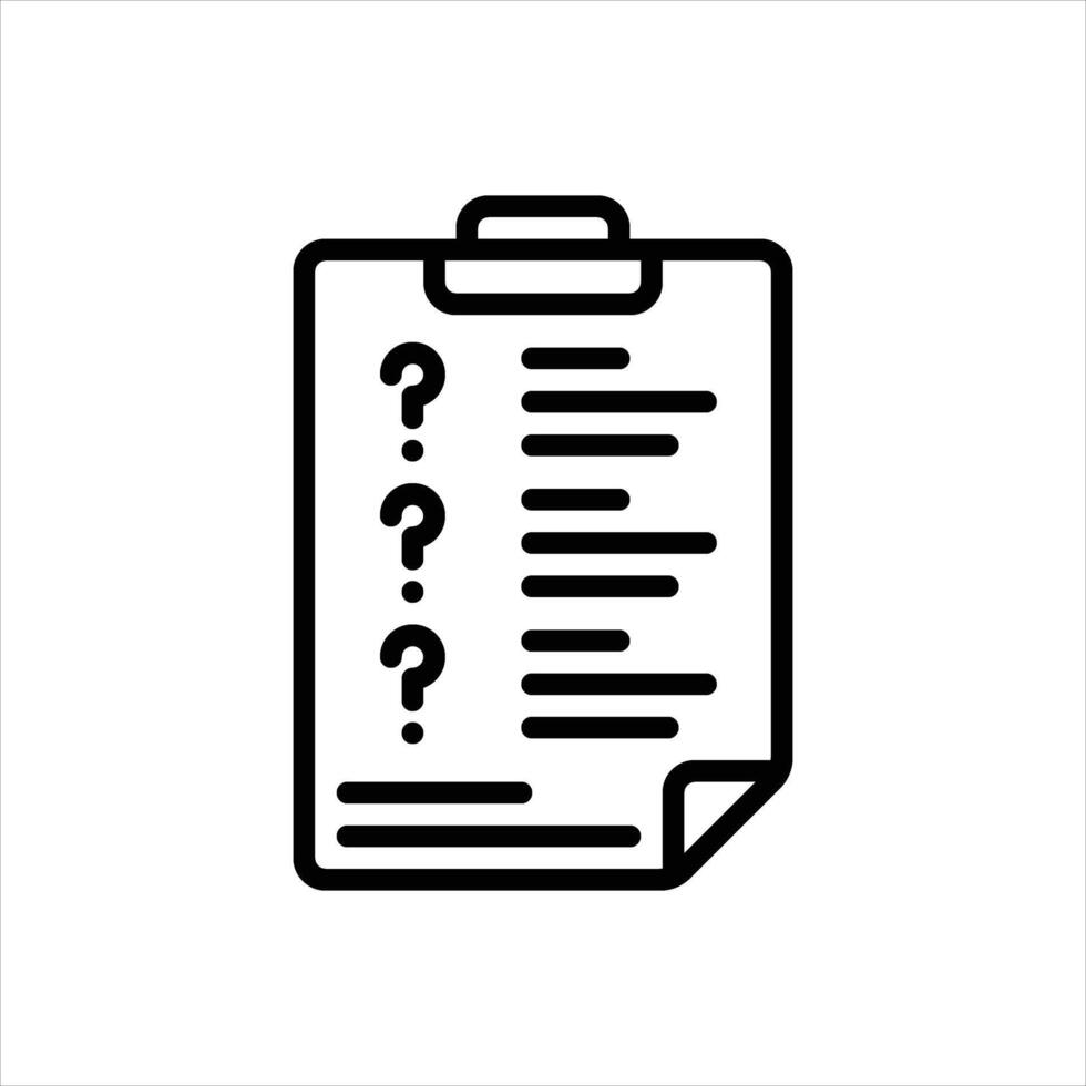 Black line icon inquiry vector